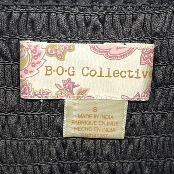 B.O.G. COLLECTIVE Ruche Bust Long Sleeve Top In Black Size Small - Picture 7 of 9
